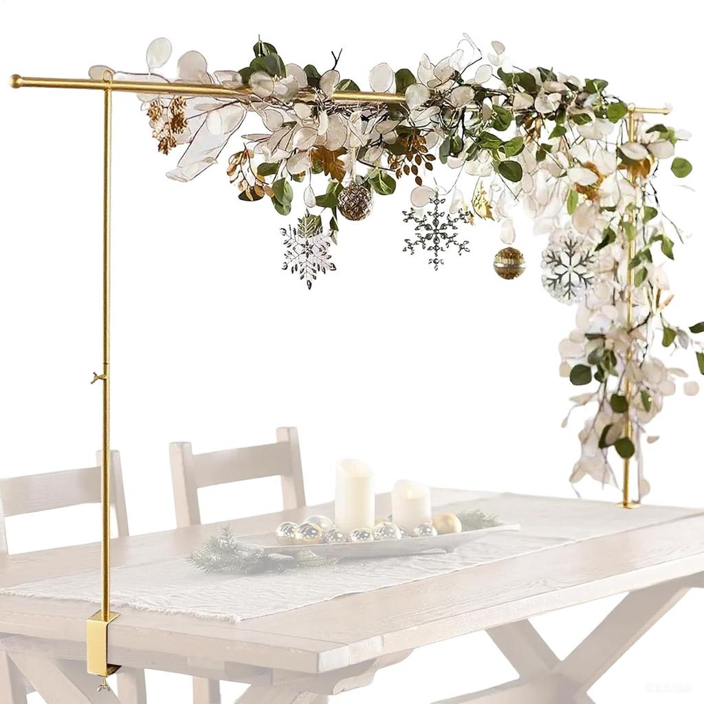 Table Arch Stand with Clamps Adjustable Over The Table Rod Stand with Clamps Dining Background Rack for Daily Swing Event