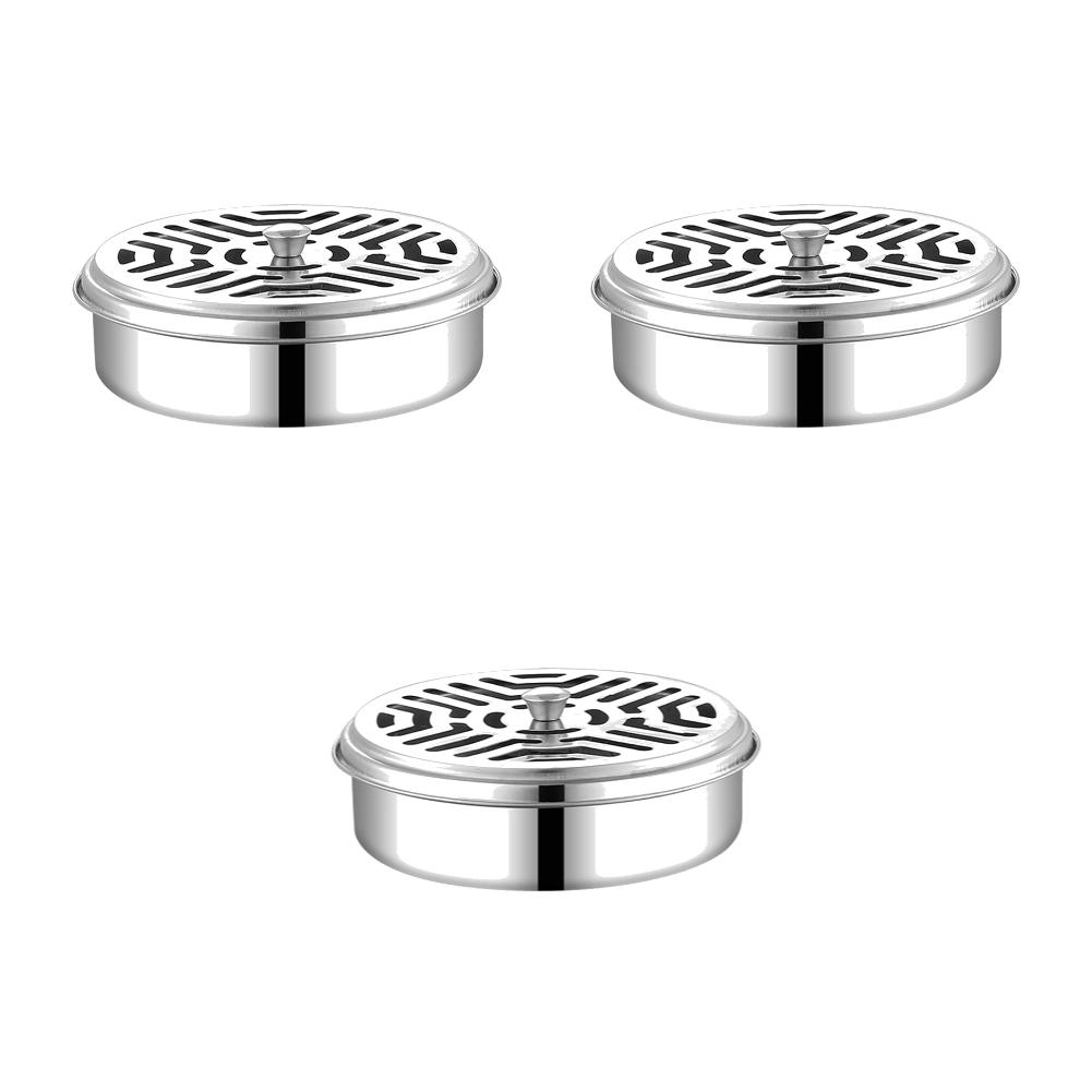 5-1PC Stainless Steel Mosquito Coil Holder Anti Mosquito Spiral Box with Lid Mosquito Coil Burner for Living Room Bedroom Decor