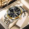 BINBOND Luxury Watch for Man Elegant Date Week Waterproof Luminous Men Watch Quartz Stainless Steel Sports Men's Watches