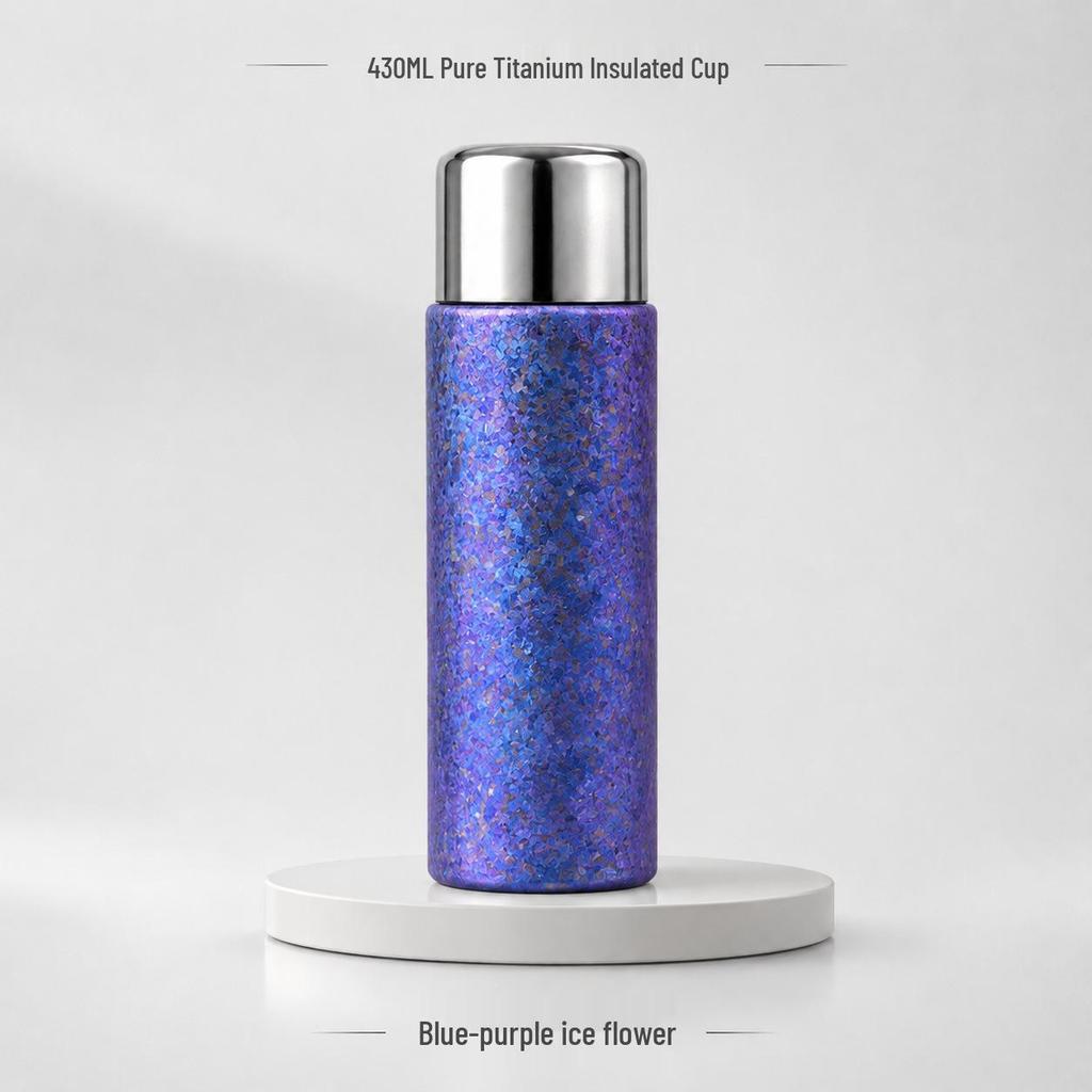 Large Capacity Pure Titanium Insulated Tea Cup with Steeping Separator - Elegant Design and Gift Box Included