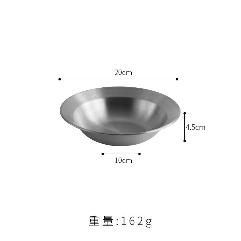 Korean Stainless Steel Crayfish Pot Thickened Straw Hat Round Plate Vegetable Plate Soup Plate Deep Plate Pasta Salad Plate