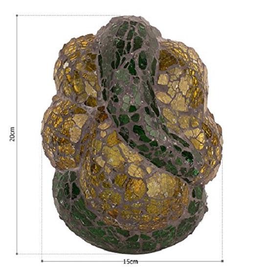 

Сделанный вручную настенный светильник из стекла в форме Ганеши, цвета туфенский зеленый и желтый