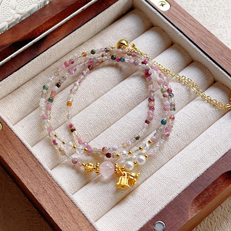 Color Tourmaline Red Tourmaline Green Tourmaline Multi-layer Three Circles, Bracelet Bracelet Jewelry Women s Jewelry