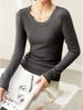 Women's 300g Silk Wood Fiber Modal Cotton Crew Neck Slim Fit Long Sleeve Base Layer