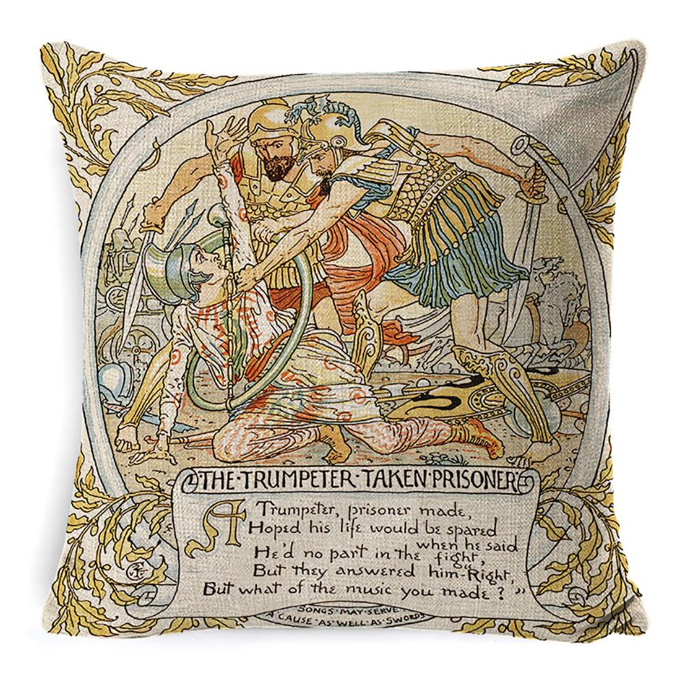 Pillow Ancient Greek Mythology Waist Support Office Sofa Cushion Home Bed Cushion Bedside Backrest