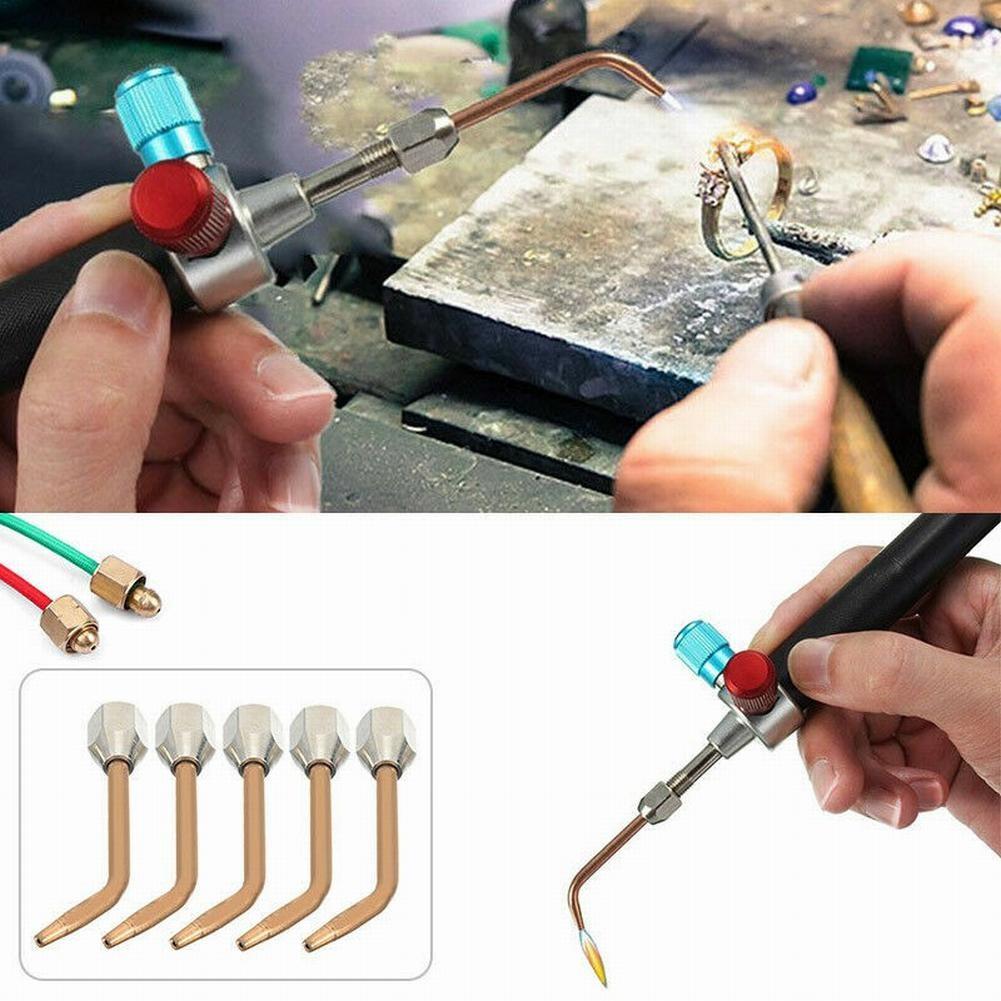 Oxy Welding Gas Cutting Mini Oxygen Acetylene Torch Kit Welder Tool 5 Nozzles