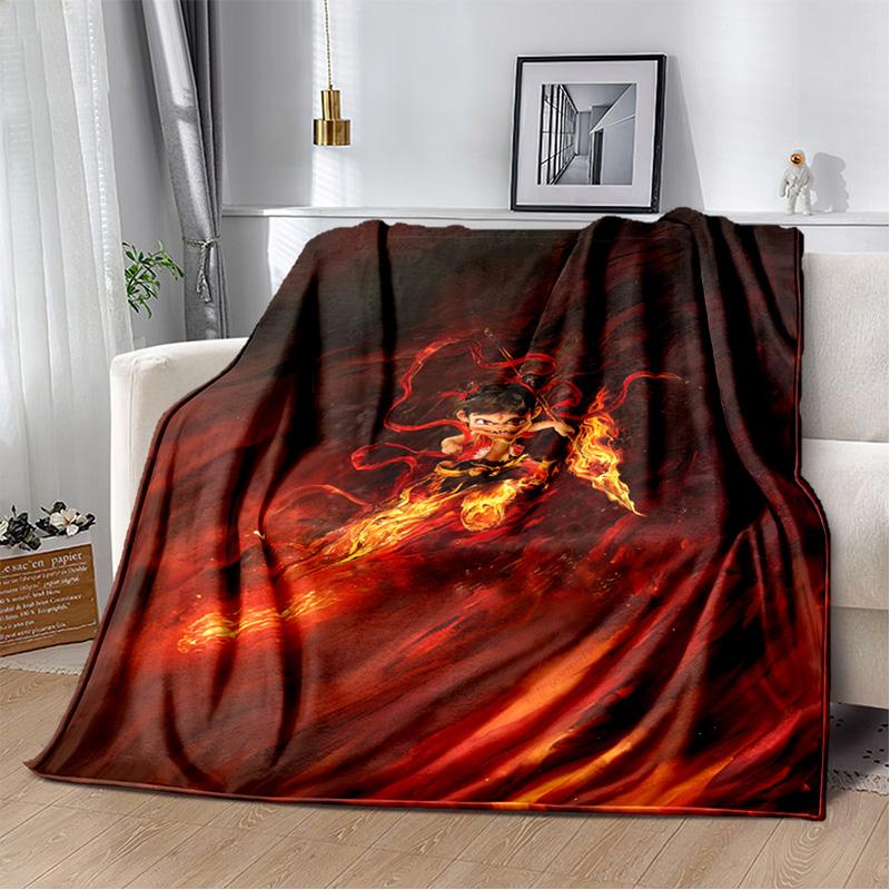 Nezha Flannel Office Student Nap Blanket: Winter Air Conditioning Sofa Picnic - Soft and Cozy Shawl Wrap