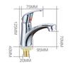 Single Cold Bathroom Basin Faucet, Zinc Alloy Chrome Plated Sink Water Tap With Modern Design For Vanity Bathroom Accessories