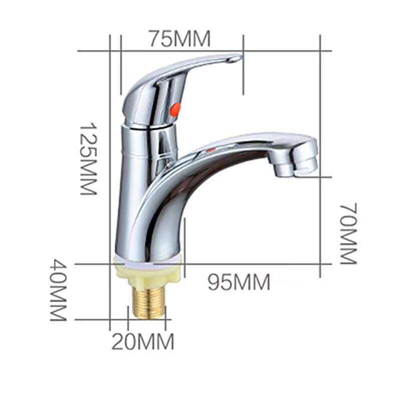 Single Cold Bathroom Basin Faucet, Zinc Alloy Chrome Plated Sink Water Tap With Modern Design For Vanity Bathroom Accessories