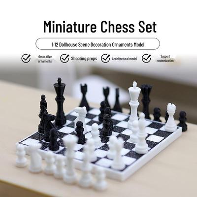 1:12 Dollhouse Miniature Chess Board Model