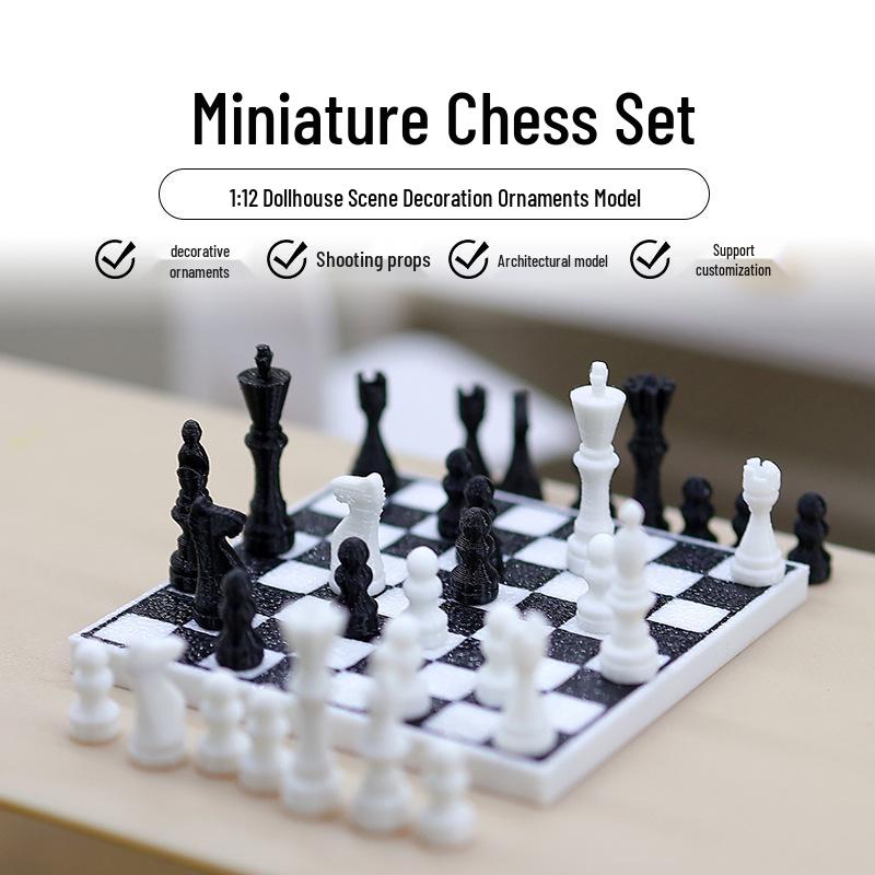 1:12 Dollhouse Miniature Chess Board Model
