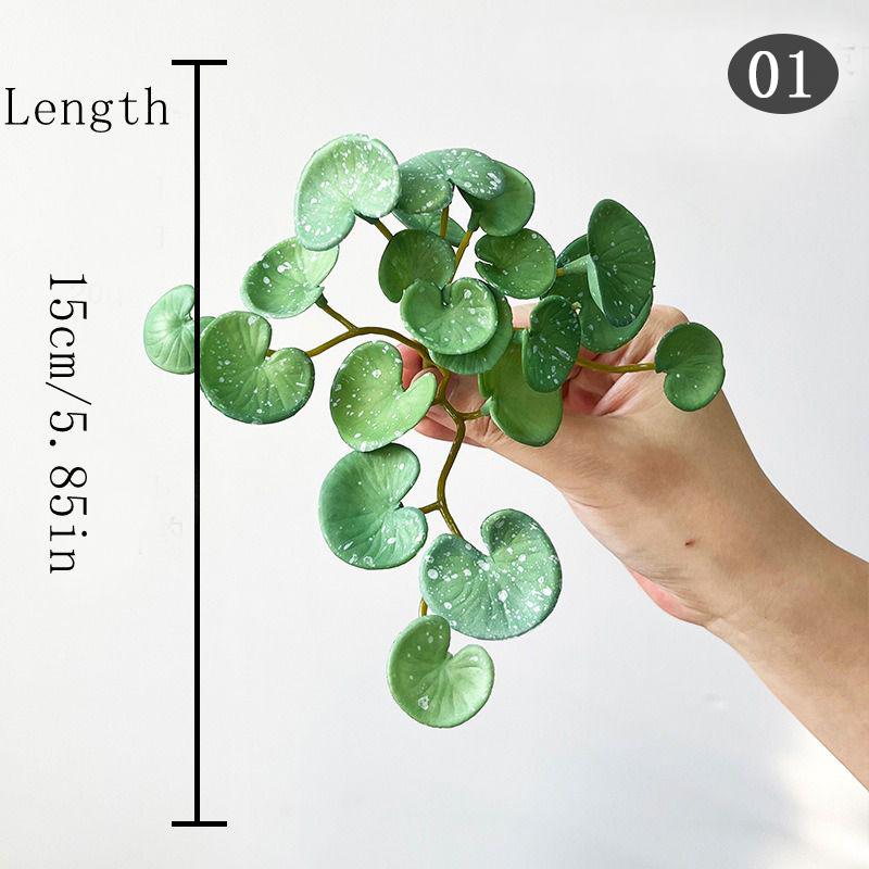

Lifelike Mini Artificial Grass Bouquet with Copper Coin Leaves Soft Glue Adhesive Wall Hanging Decor for Home Office & Garden