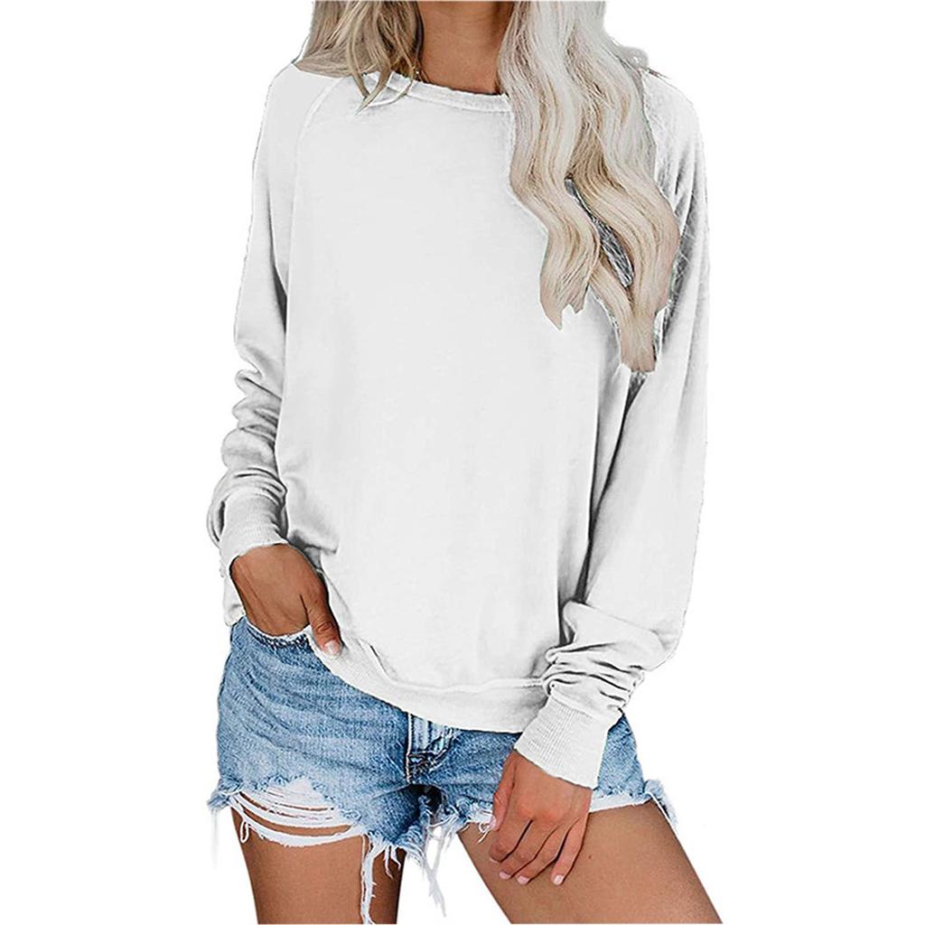 Womens Oversized Sweatshirt Tops Casual Blue Crewneck Long Sleeve Pullover Tops