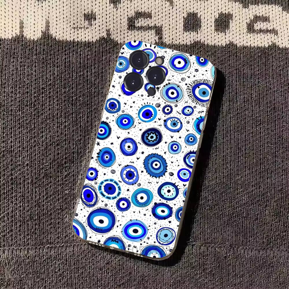 Lucky Eye Blue Evil Eye Print Phone Case for iPhone 11Pro 13 12 11 Pro Max 16e 17 Air 16 15 14 Plus 11ProMax