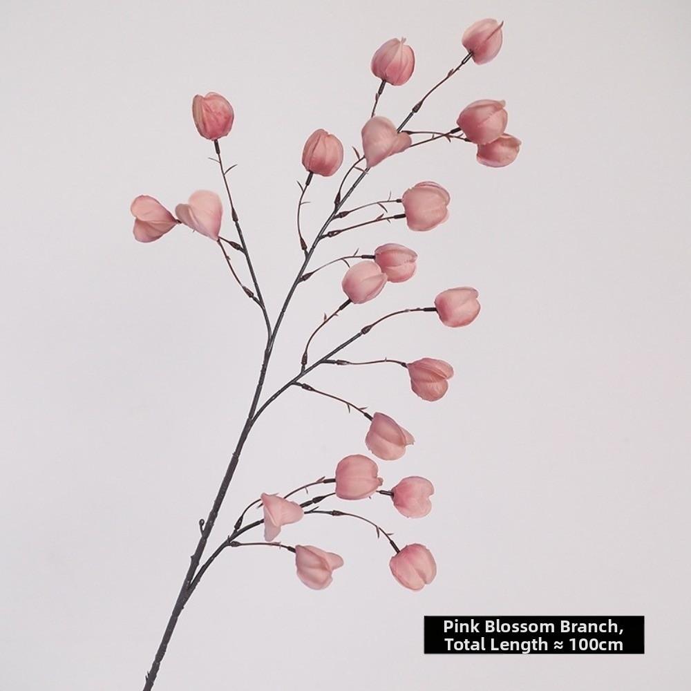 100cm Artificial Lantern Fruits Bouquets Long Branches Fake Flower  Photography Props темно-розовый