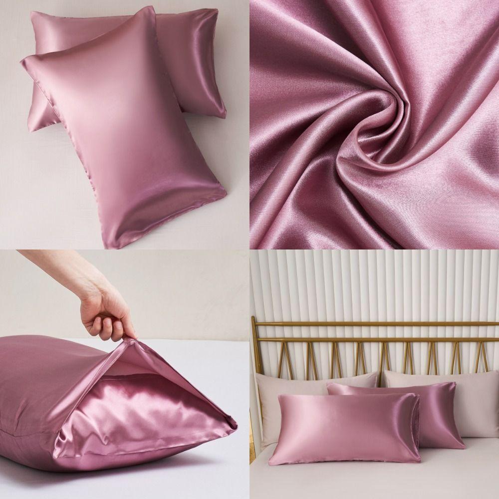 2pcs 20" X 36" Silky Pillow Cover 20" X 26" Pillow Cases Soft Silk Satin Pillowcase  Hair Skin