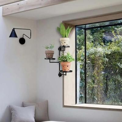 Green Plant Potted Rotating Window Plant Stand Creative Waterproof Metal Plant Frame Simple Three Layers of Plant Support Home