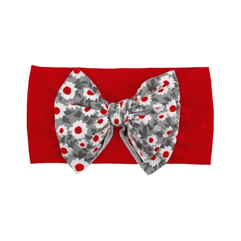 baby new children's hair accessories cute baby floral seamless wide headscarf nylon bow baby headband