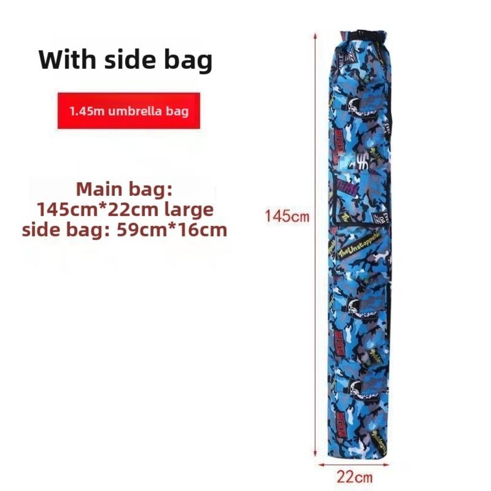 Durable Multi-function Fishing Rod Cover Foldable Thicken Canvas Fishing Rod Holder Oxford Cloth Fishing Gear Outdoor Activity