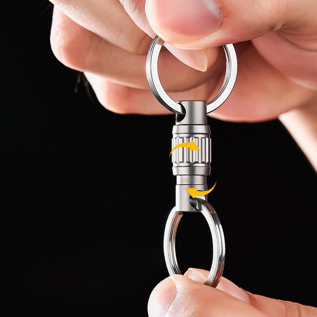 Small Titanium Key Rings Detachable Swivel Quick Release Keychain Mini Rotating Rings Buckle Key Holder for Car Keys