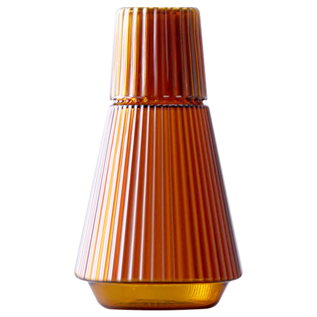 

Классический стеклянный прикроватный ночной графин для воды в полоску на 1000 мл со стеклянным стаканом янтарь