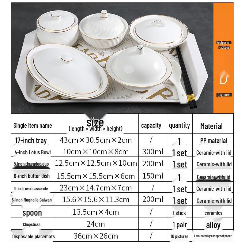 New Style Gold Rim Ceramic Tableware Set