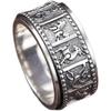 Bague Roue Tournante Zodiac S925 Argent Sterling - Design Doigt Index Unisexe