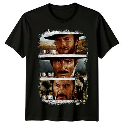The Bad and The Ugly (1966) Movie Poster Inspired T-Shirt Retro Tee  Men's and Women's Same Crew Neck Pure Cotton T-shirt