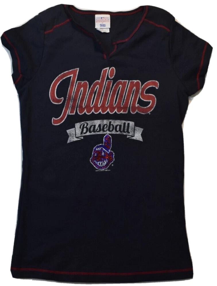 

Campus Lifestyle Женская футболка-бэбидолл Cleveland Indians Baseball Новая M, L, XL 2XL