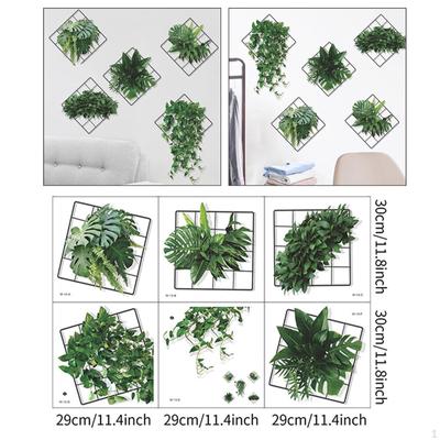 6 Stuks Groene Bladeren Muurstickers, Groene Planten Decal Decoratie Verwijderbare Kunst Muurschildering voor School