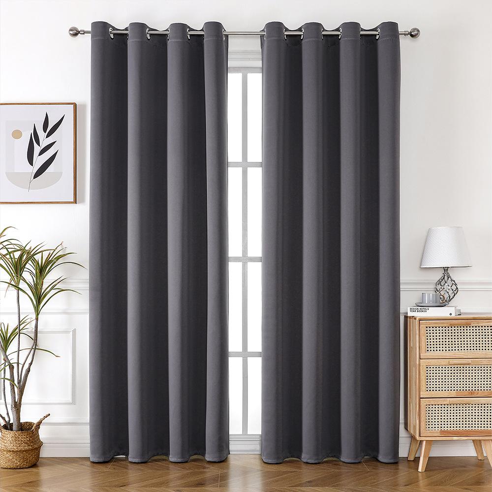 High-Precision Blackout Solid Color Curtain Cloth Window + Finished Fabric