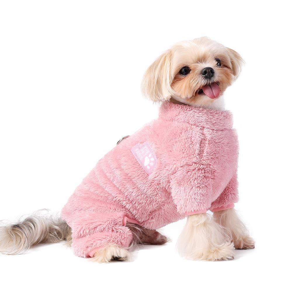 Winter Hunde Overall Mantel Warm Vierbeinig Haustier Jacke mit D-Ring Weiche Flanell Kleidung für Kleine Mittelgroße Hunde Yorkshire Chihuahua Welpen Kostüm Outfit