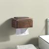 Solid wood bathroom tissue box No punching wall-mounted hand wipe carton Creative black walnut hanging pumping carton