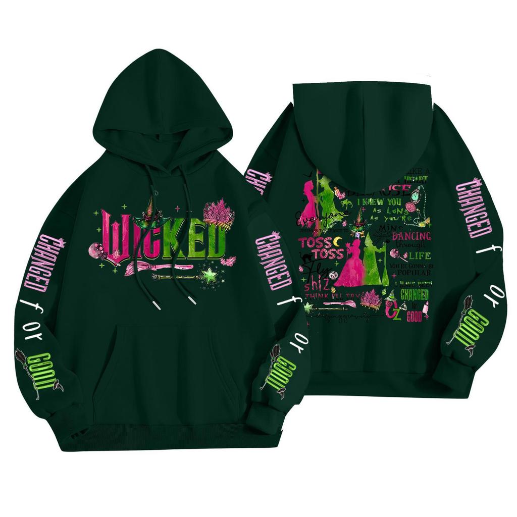 Women's Fashionable Casual Hooded Long Sleeved Printed Sweatshirt