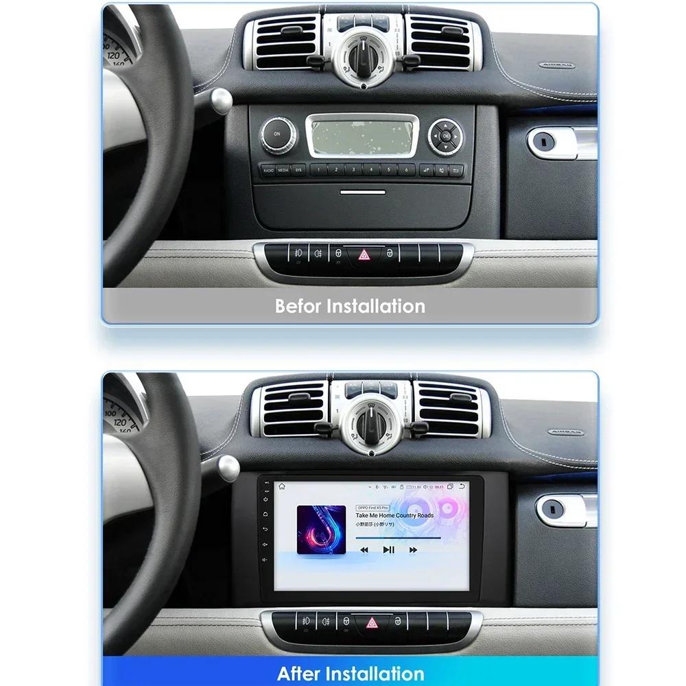 Hizpo Autorádio Carplay 4G Android 13 pro Smart Fortwo 2011-2015 Multimediální přehrávač videa GPS 2din Autorádio Inteligentní obrazovka WIFI Bluetooth RDS FM