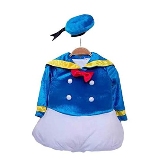 [SCLYX] Cute Sailor Uniform for Girls, Cute 2-Piece Set, Includes Mini Hat, Duck Costume, Duck Clothing, Duck Kigurumi Costume, Duck Costume,