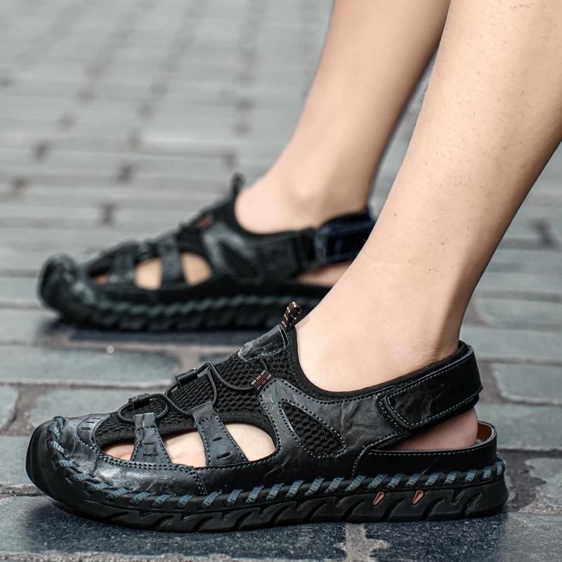 Fashion Men's Shoes In Sizes 38-48 with Toe Caps Hand Sewn High-quality Fashionable Mesh Breathable Casual Shoes Outdoor Beach Shoes