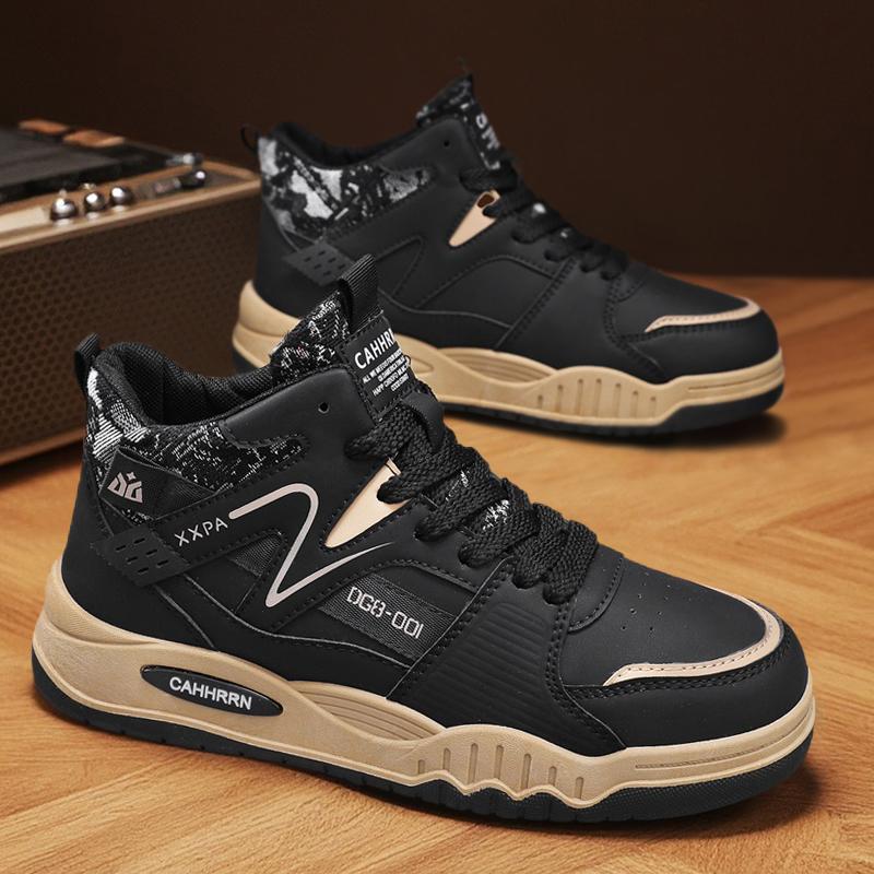 

Men s shoes 2025 new autumn trend versatile sports leather board shoes casual work thick sole heightening small white tide shoes 45