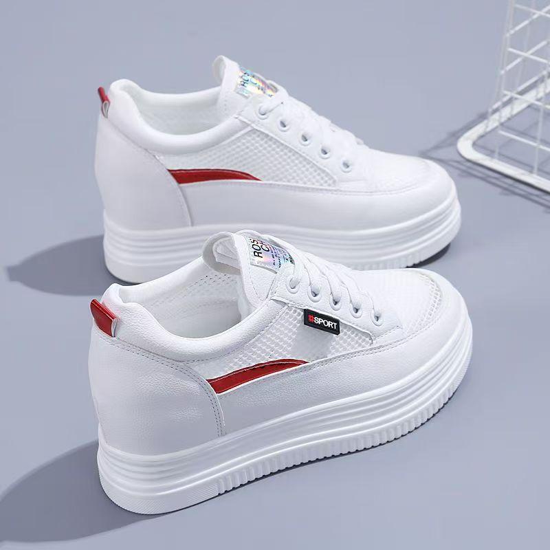 Fashion Spring and Autumn New Simple Women's Sneakers Exquisite Versatile Casual Shoes Thick Bottom Mesh Breathable Sports Running Shoes