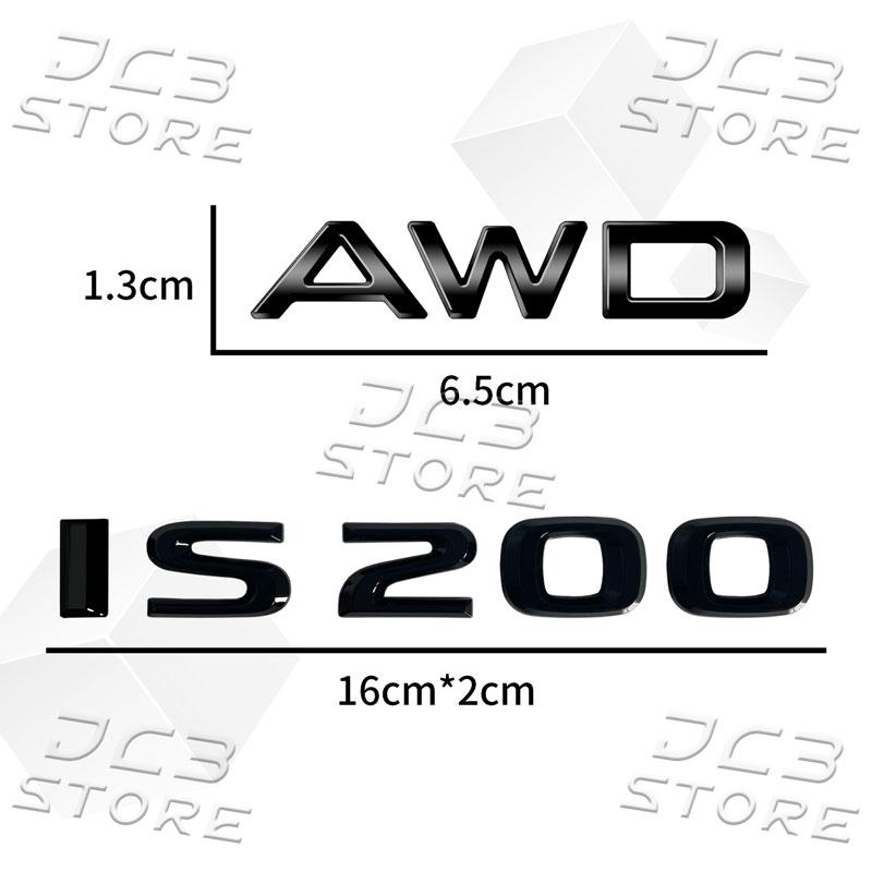 1Pcs 3D Chrome Metal Car AWD Letter Logo Fender side Rear Bumper Trunk Emblem Sticker For Lexus IS200 IS250 IS300 IS350 Decor