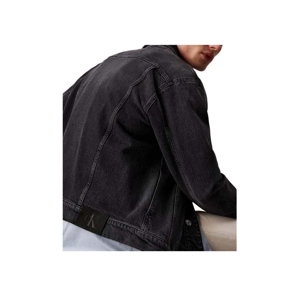 Calvin Klein Comfortable Slim Fit Pointed Collar Long Sleeve Denim Jacket Men Jackets Black J30J327589-1BY
