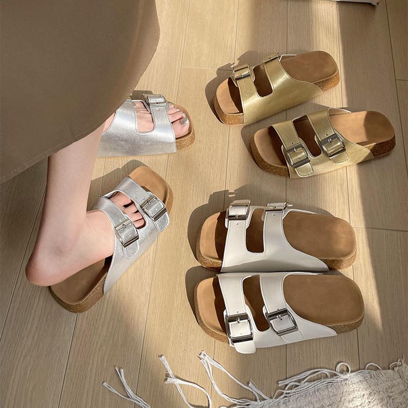 

2024 модные женские сандалии, новый стиль, тапочки на платформе, сандалии на толстой подошве, пляжная обувь 35 бежевый