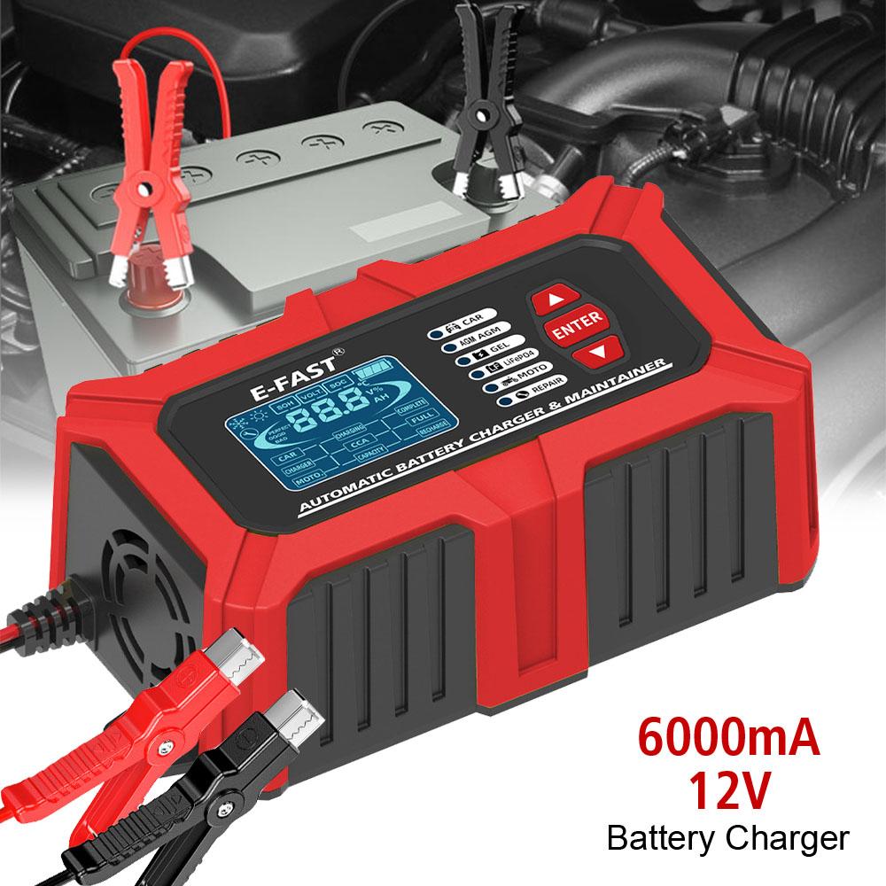 3in1 12V Smart Car Battery Charger System Tester For Lead Acid AGM GEL Lithium LiFePo4 Batteries Auto Accessories Car Motorcycle Battery Analyzer