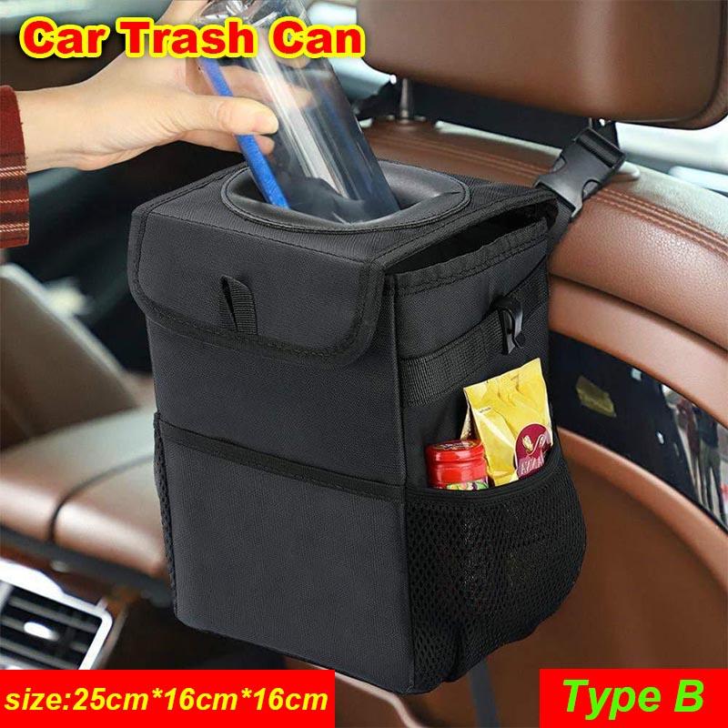 Universal Portable Fold Waterproof Car Trash Can Multipurpose Trash Bin Car Storage Hanging Car Garbage Bag Vehicle Organizer