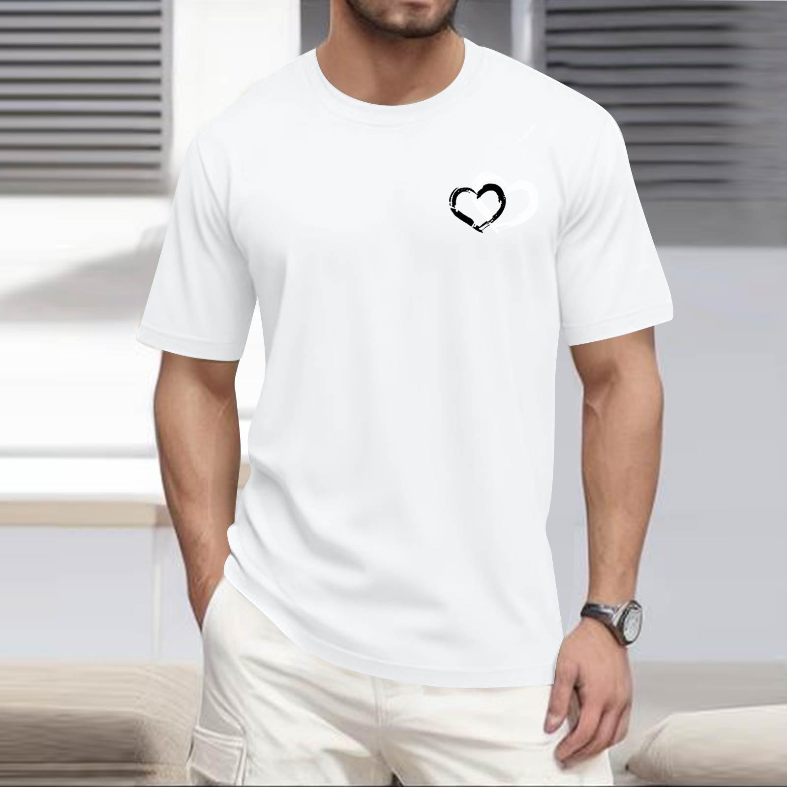 Мужская популярная футболка с принтом круглым вырезом и коротким рукавом XL белый 1390₽