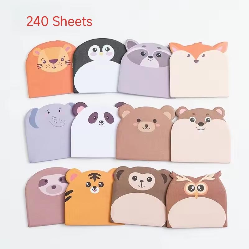 240/960 Sheets Large Capacity Adhesive Animal Shaped Memo Pads Cartoon Cute And Interesting Animal Shaped Sticky Notes Fantastic Beasts