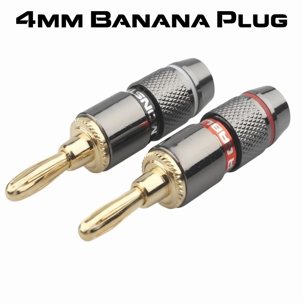 High Quality 4mm Copper Speaker Adapters 24K Gold-Plated Screw-Type Audio Connectors Durable Banana Plug