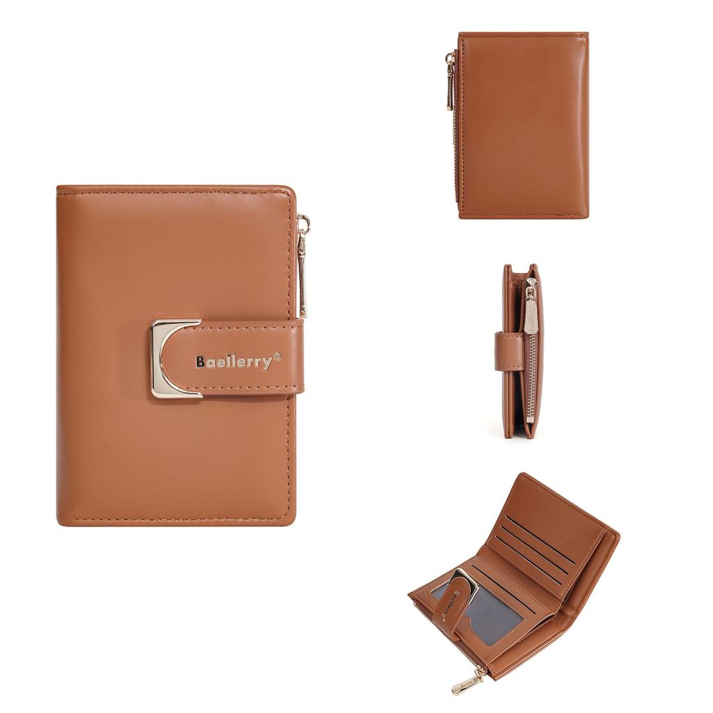 Women's Compact Multi-Card Wallet: Exquisite Short Section Buckle Coin Purse and Mini Card Holder