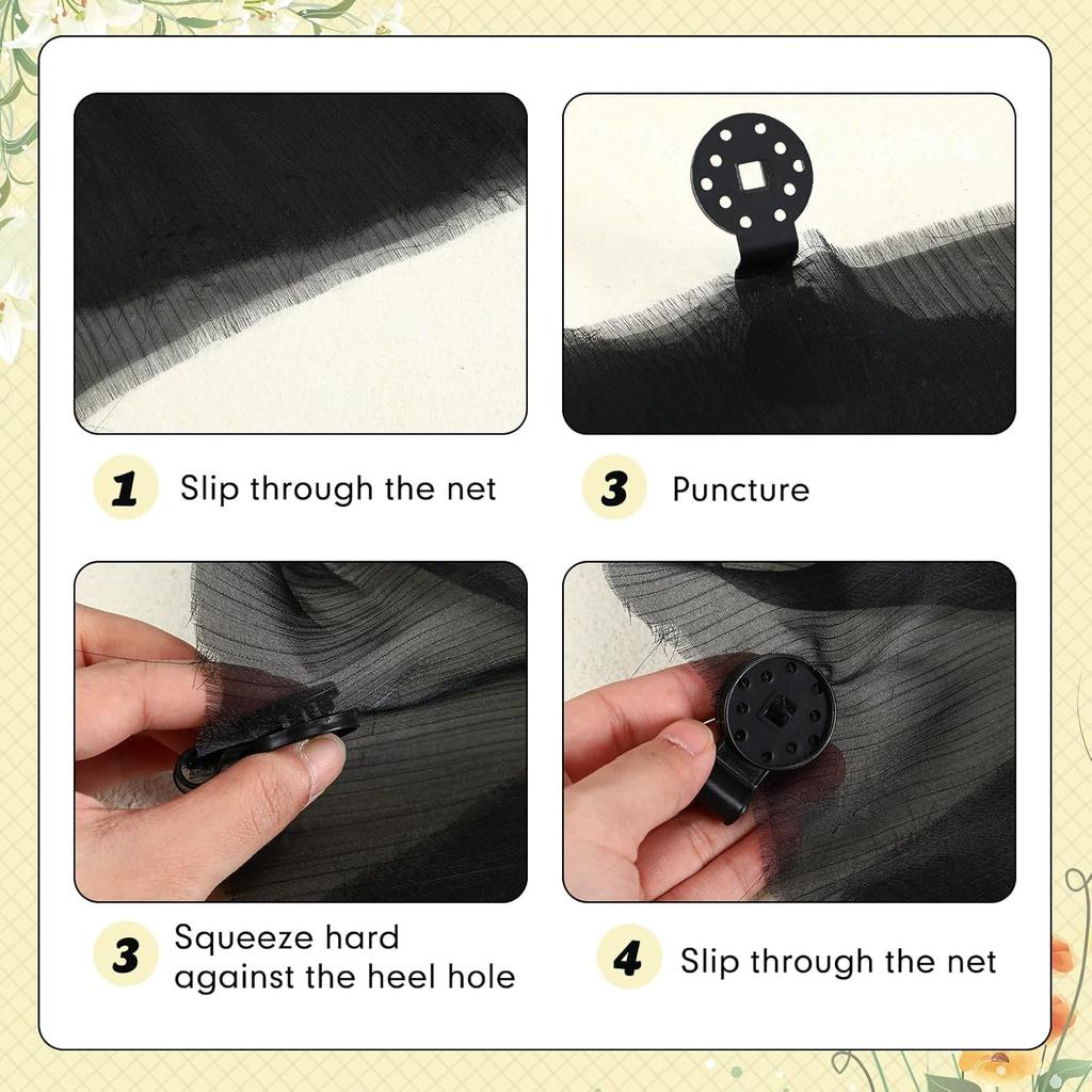 40/60 PCS Black Round Shade Cloth Clips Heavy Duty Plastic Fasteners for Sunshade Net Bird Netting Fabric Connectors