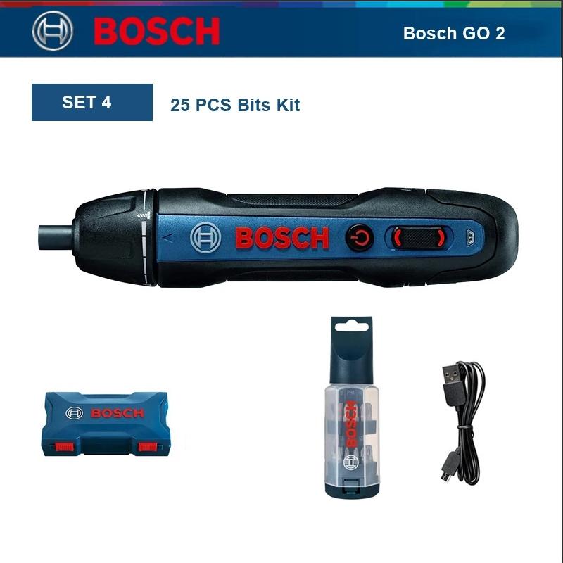 Bosch GO 2 Cordless Electric Screwdriver Professional Smart Screwdriver 5 Torque Setting USB Rechargeable Hand Drill Bits Kits